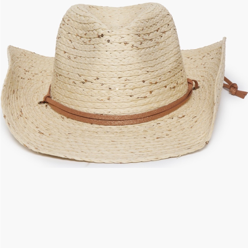 Stylish Straw Cowboy Hat with Brown Band